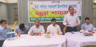 টাঙ্গাইলে নমুনা শস্য কর্তন অনুষ্ঠিত টাঙ্গাইলে নমুনা শস্য কর্তন
